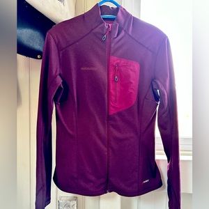 Mammut Aconcagua light fleece mid lager jacket zip polartech S burgundy